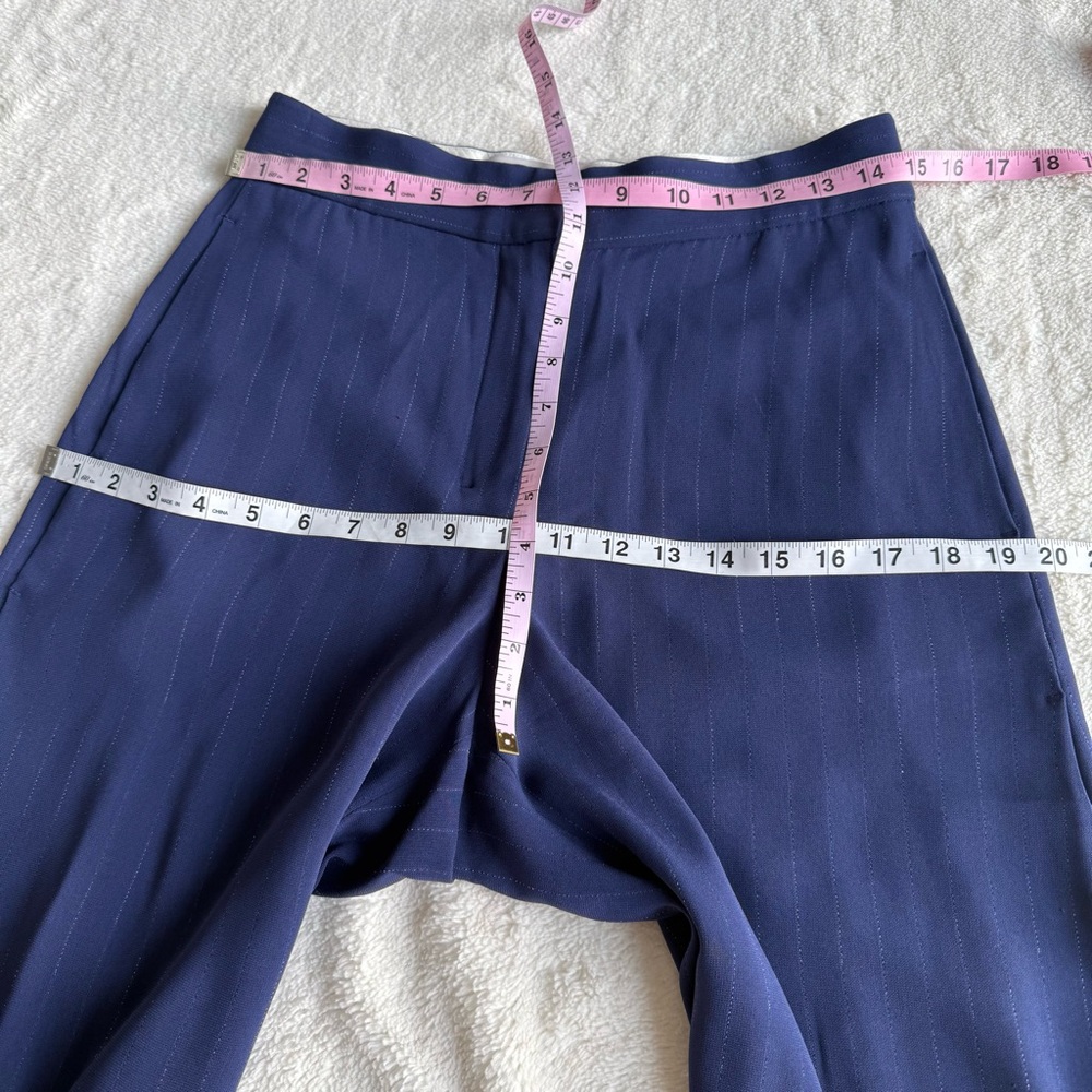 M.M. Lafleur The Zhou Culotte Navy Blue Striped Wide Leg Pants S (4) - Picture 5 of 12